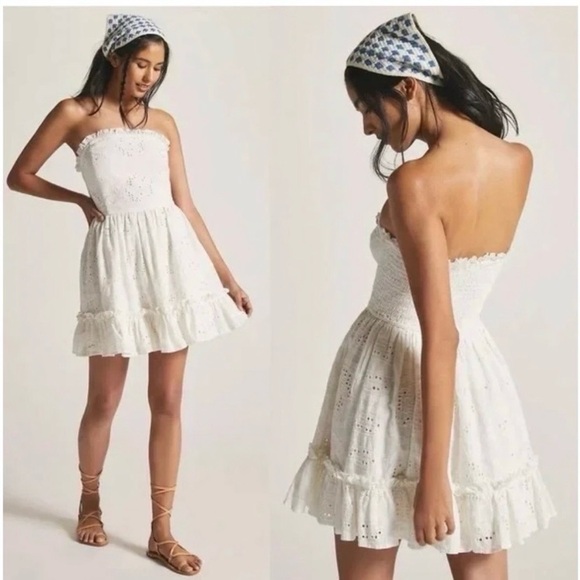Anthropologie Dresses & Skirts - Anthropologie Forever That Girl White Eyelet Mini Dress, XXS